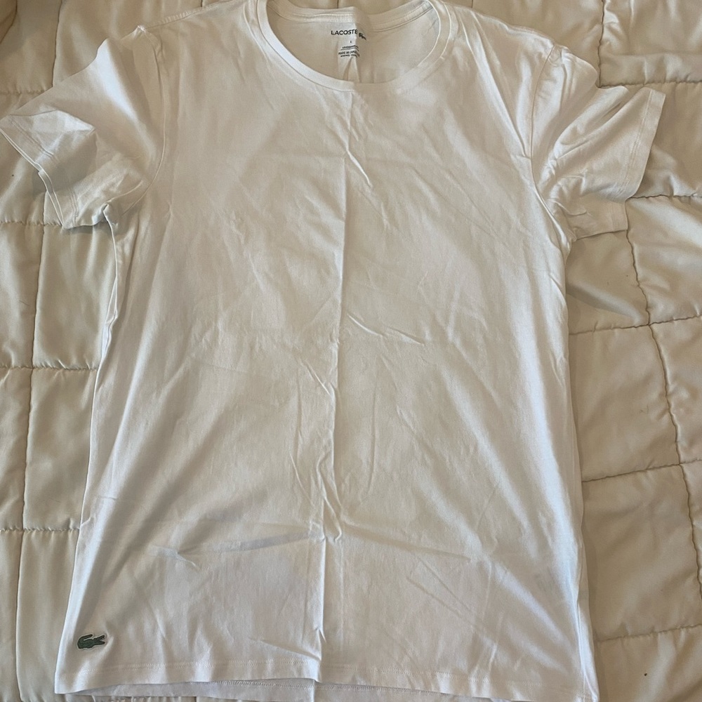 Lacoste Mens White Under TShirt Lot (2)